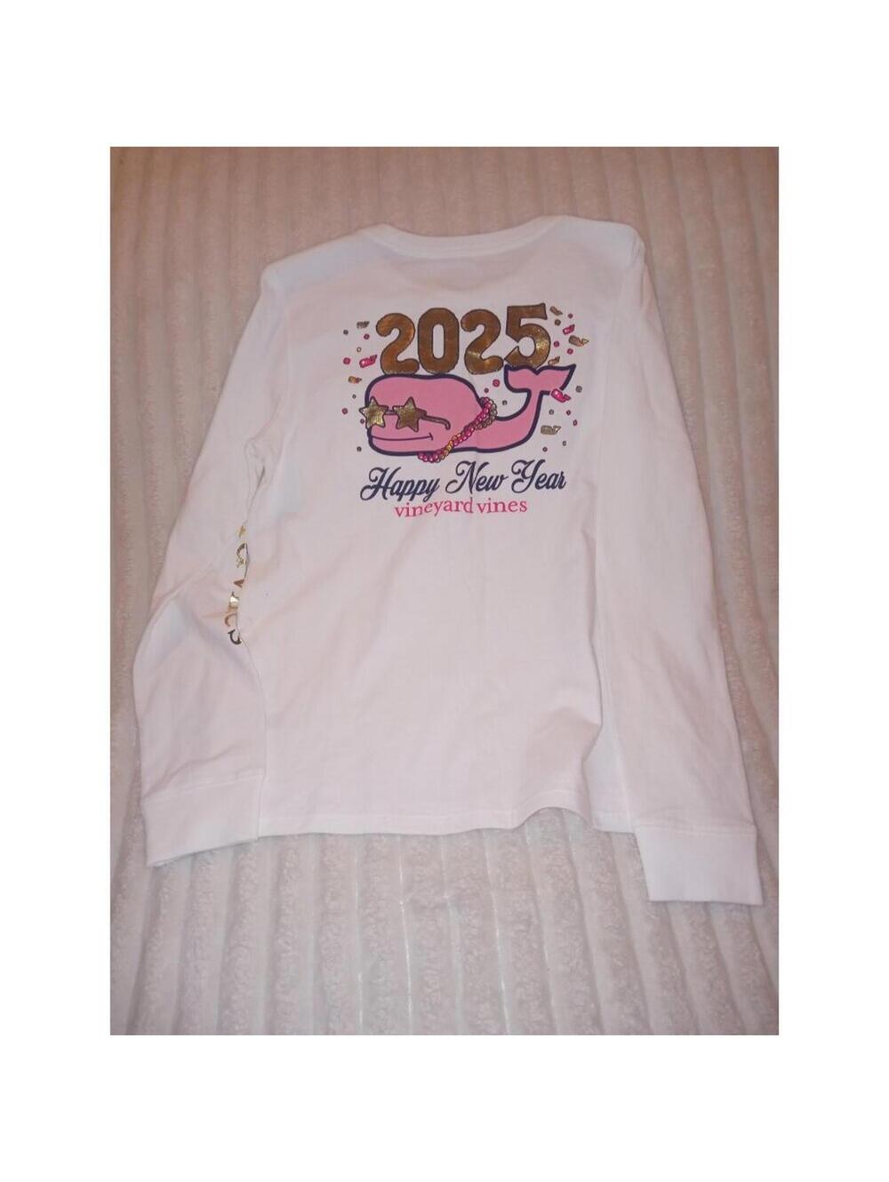 Vineyard Vines 2025 New Year Long Sleeves Shirt Girls Size 12-14 New with Tags